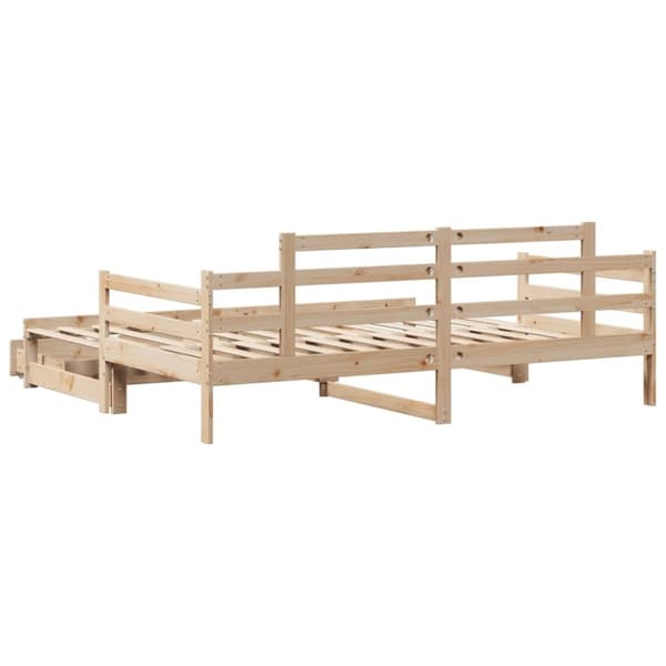 vidaXL daybed med udtræk og skuffer uden madras 80x200 cm