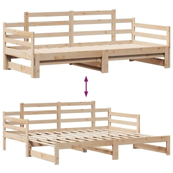 vidaXL daybed med udtræk og skuffer uden madras 80x200 cm