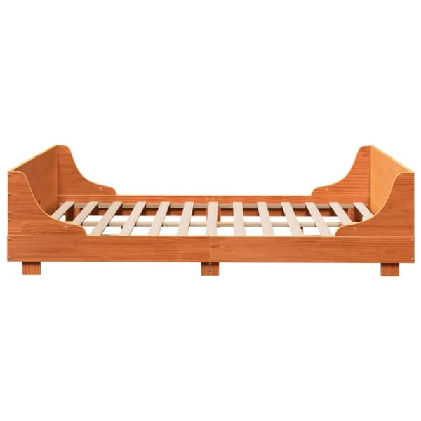 vidaXL sengeramme uden madras 140x190 cm massivt fyrretræ gyldenbrun