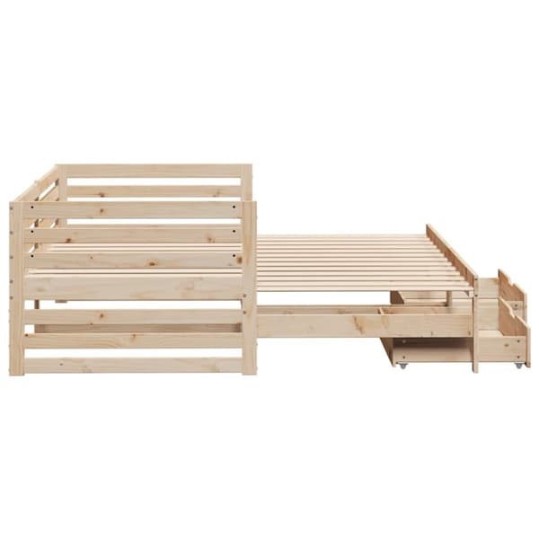 vidaXL Vuodesohva laatikoilla 90x200 cm täysi mänty