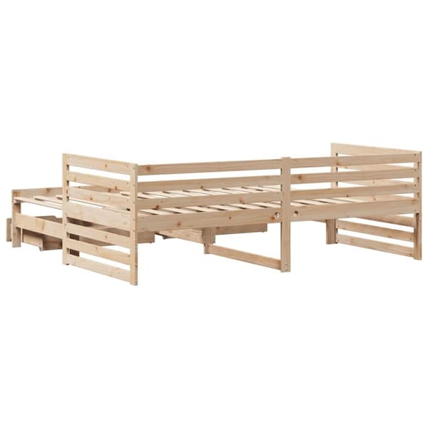 vidaXL Vuodesohva laatikoilla 90x200 cm täysi mänty