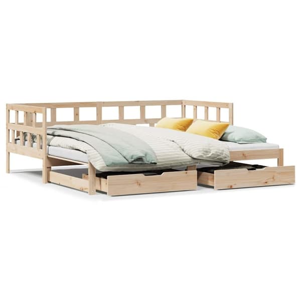 vidaXL daybed med udtræk og skuffer uden madras 90x200 cm