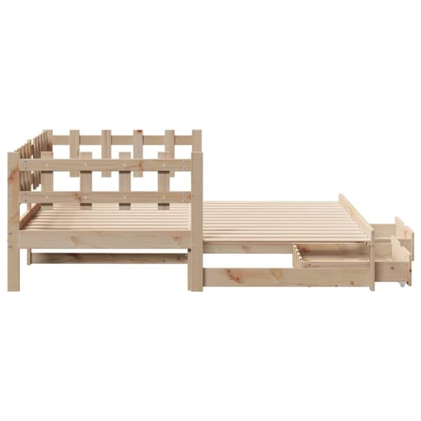 vidaXL Vuodesohva rullilla ja laatikoilla ei patjaa 90x200 cm