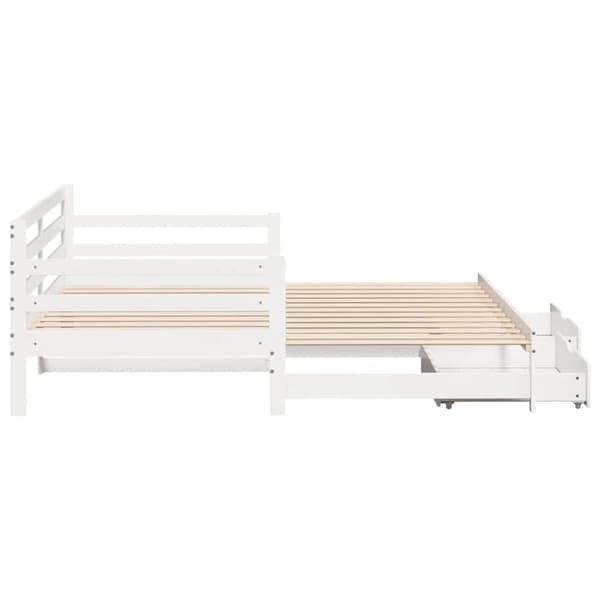 vidaXL daybed med udtræk og skuffer uden madras 90x190 cm hvid