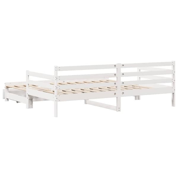 vidaXL daybed med udtræk og skuffer uden madras 90x190 cm hvid