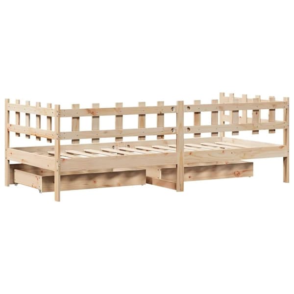 vidaXL Vuodesohva laatikoilla 90x200 cm täysi mänty