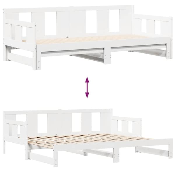 vidaXL Dagbädd utdragbar med lådor utan madrass vit 90x190 cm