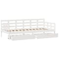 Miniatyrbilde 10 av 11: vidaXL Dagseng med skuffer hvit 80x200 cm heltre furu