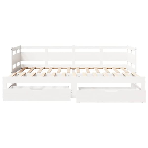vidaXL Dagbädd utdragbar med lådor utan madrass vit 90x190 cm