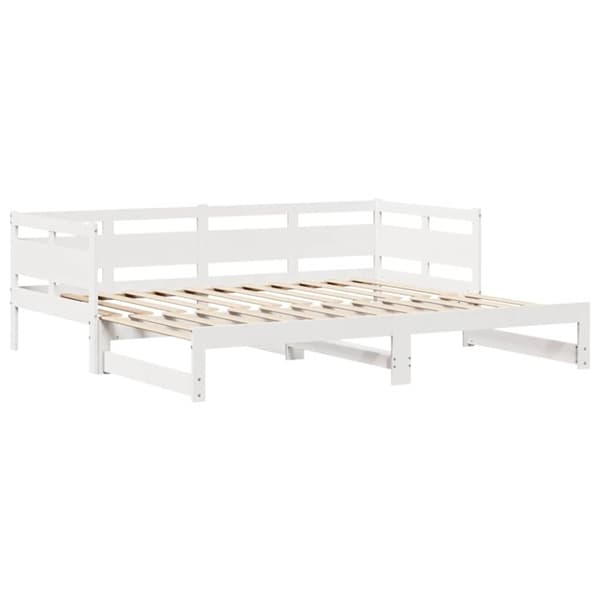vidaXL Dagbädd utdragbar med lådor utan madrass vit 90x190 cm