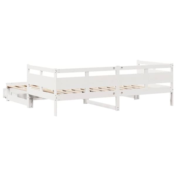vidaXL Dagbädd utdragbar med lådor utan madrass vit 90x190 cm