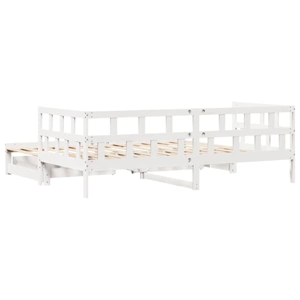 vidaXL Dagbädd utdragbar med lådor utan madrass vit 90x200 cm