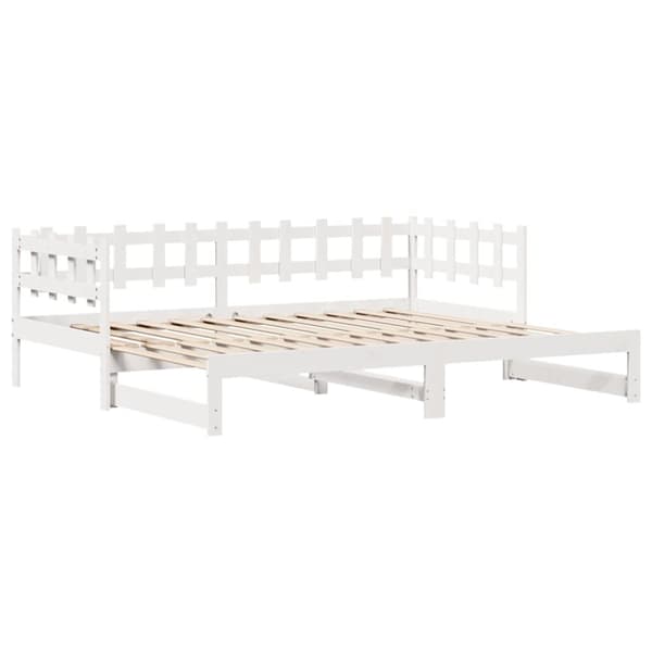 vidaXL daybed med udtræk og skuffer uden madras 80x200 cm hvid
