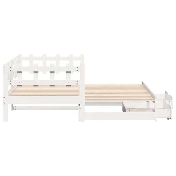 vidaXL daybed med udtræk og skuffer uden madras 80x200 cm hvid