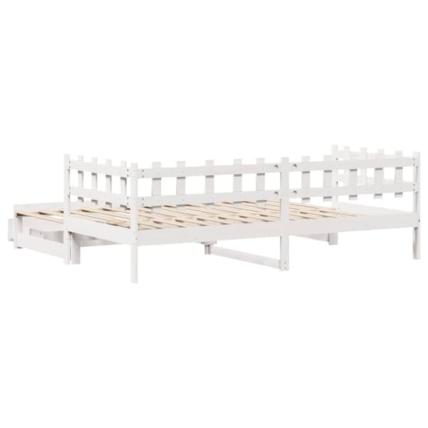 vidaXL daybed med udtræk og skuffer uden madras 80x200 cm hvid