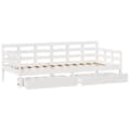 Miniatyrbillede 10 af 11: vidaXL daybed med skuffer 90x190 cm massivt fyrretræ hvid