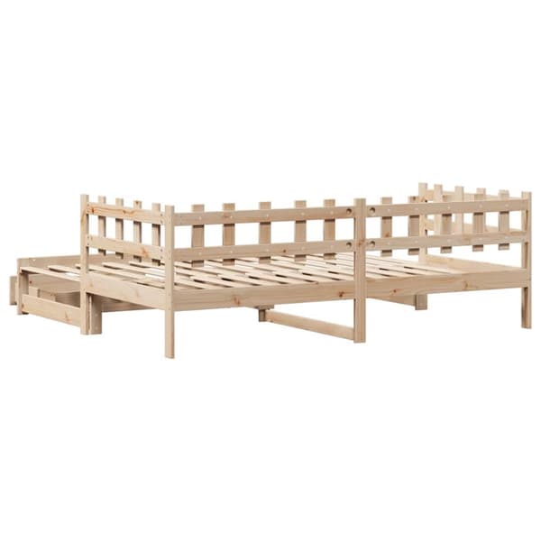 vidaXL daybed med udtræk og skuffer uden madras 80x200 cm