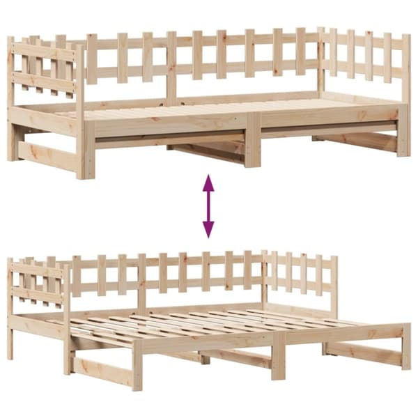 vidaXL Vuodesohva rullilla ja laatikoilla ei patjaa 80x200 cm