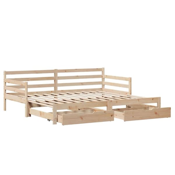 vidaXL Dagbädd utdragbar med lådor utan madrass 80x200 cm