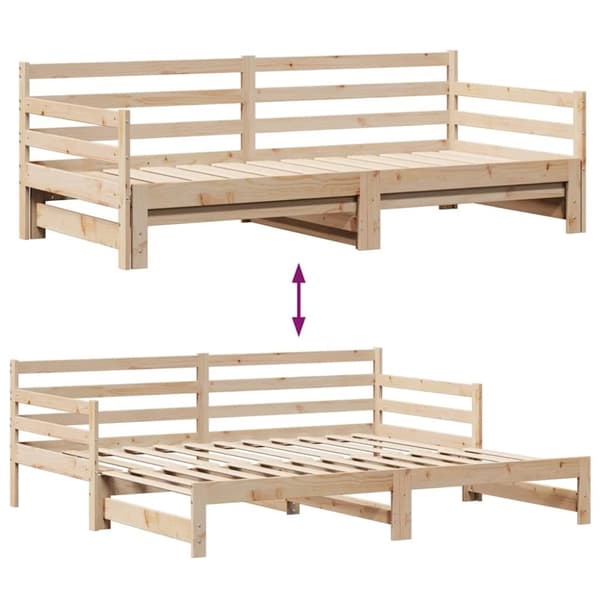 vidaXL Dagbädd utdragbar med lådor utan madrass 80x200 cm