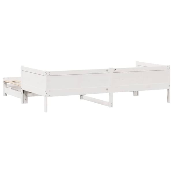 vidaXL Vuodesohva rullilla ja laatikoilla ei patjaa valkoinen 80x200cm