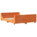 Miniatyrbilde 4 av 10: vidaXL Sengeramme uten madrass voksbrun 160x200 cm heltre furu