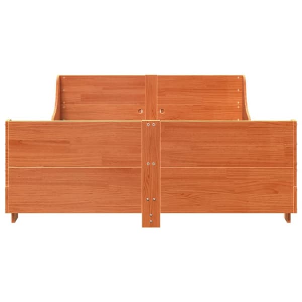 vidaXL Sengeramme uten madrass voksbrun 160x200 cm heltre furu