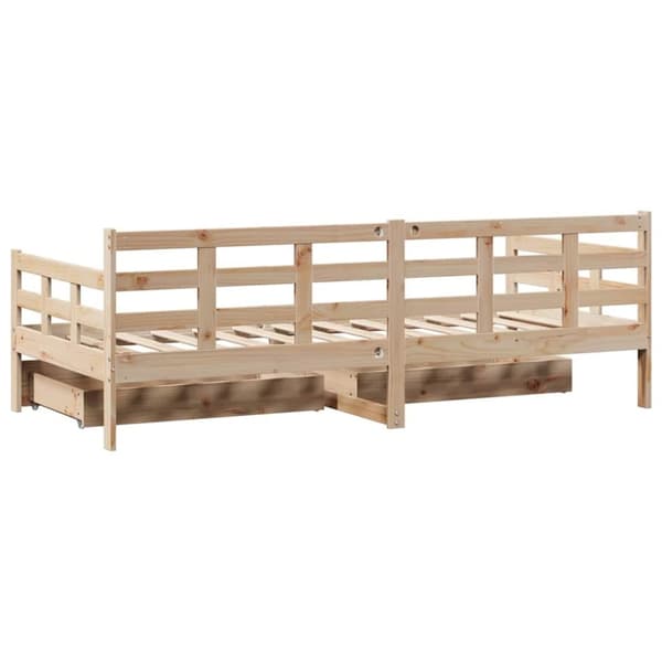 vidaXL Vuodesohva laatikoilla 90x190 cm täysi mänty
