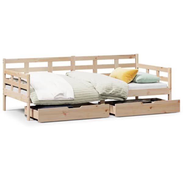 vidaXL Vuodesohva laatikoilla 90x190 cm täysi mänty
