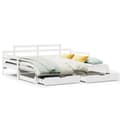 Miniatyrbillede 1 af 11: vidaXL daybed med udtræk og skuffer uden madras 80x200 cm hvid