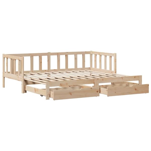 vidaXL Vuodesohva rullilla ja laatikoilla ei patjaa 90x200 cm