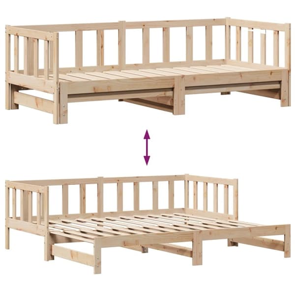 vidaXL Vuodesohva rullilla ja laatikoilla ei patjaa 90x200 cm