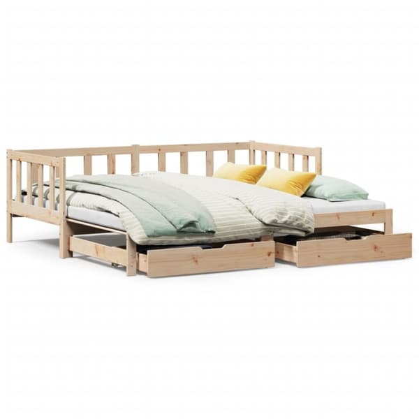 vidaXL Vuodesohva rullilla ja laatikoilla ei patjaa 90x200 cm