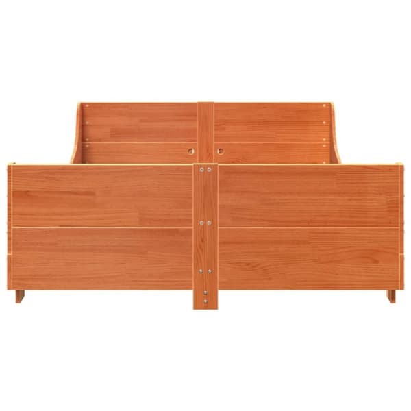 vidaXL sengeramme uden madras 135x190 cm massivt fyrretræ brun