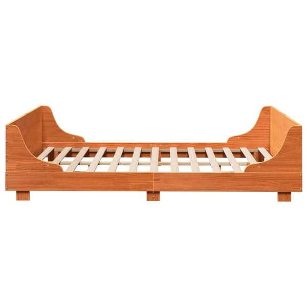 vidaXL sengeramme uden madras 135x190 cm massivt fyrretræ brun