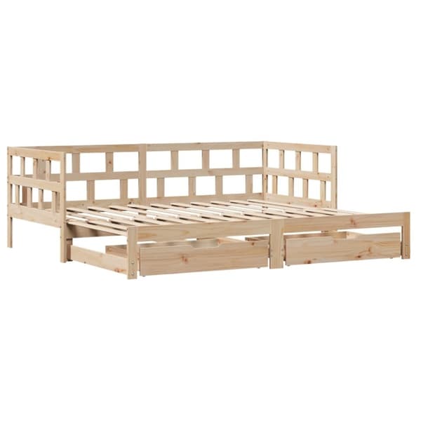 vidaXL daybed med udtræk og skuffer uden madras 90x200 cm