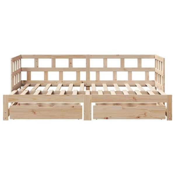 vidaXL daybed med udtræk og skuffer uden madras 90x200 cm