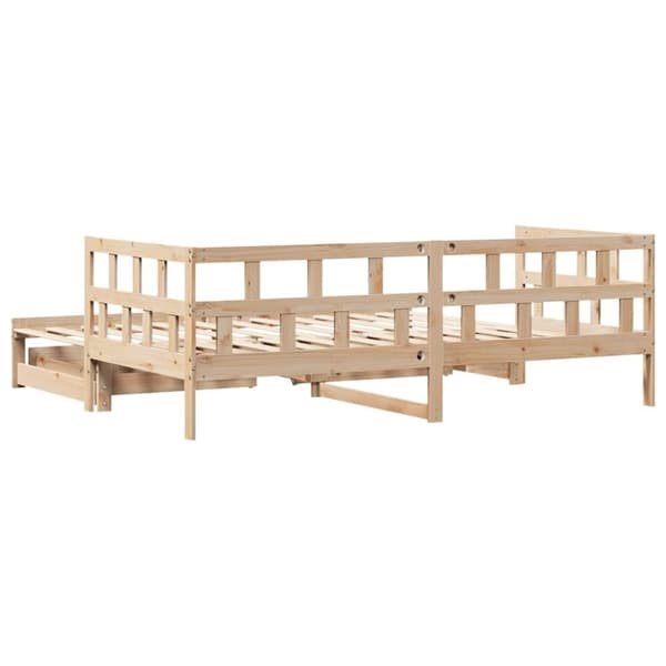 vidaXL daybed med udtræk og skuffer uden madras 90x200 cm