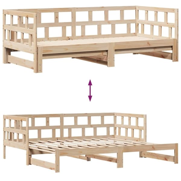 vidaXL daybed med udtræk og skuffer uden madras 90x200 cm