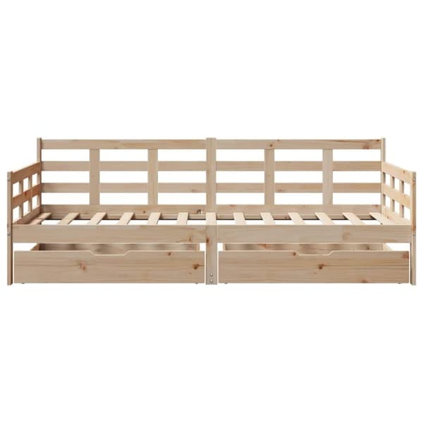 vidaXL daybed med skuffer 90x200 cm massivt fyrretræ