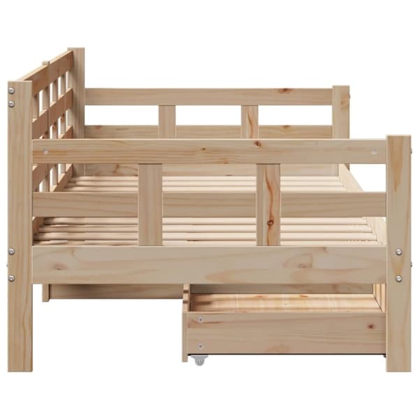 vidaXL daybed med skuffer 90x200 cm massivt fyrretræ