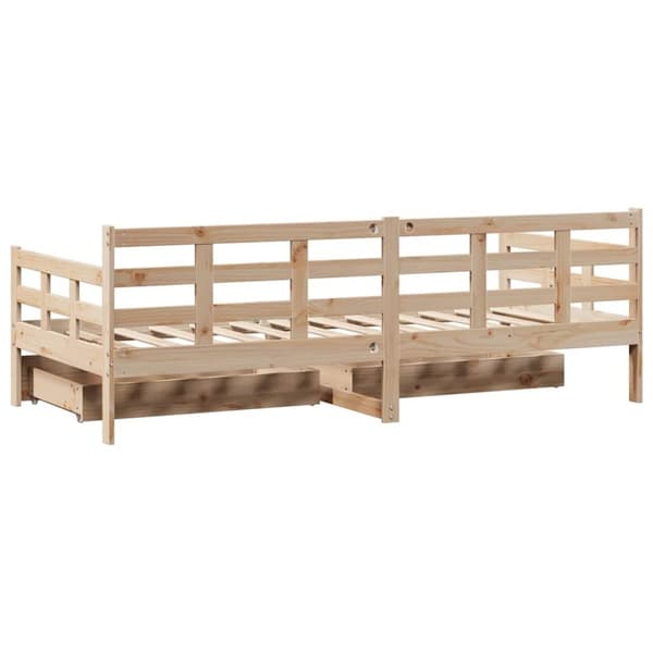 vidaXL daybed med skuffer 90x200 cm massivt fyrretræ