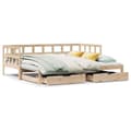 Miniatyrbillede 1 af 11: vidaXL daybed med udtræk og skuffer uden madras 80x200 cm