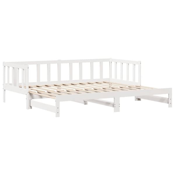 vidaXL Dagbädd utdragbar med lådor utan madrass vit 90x190 cm