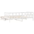 Miniatyrbilde 8 av 11: vidaXL Uttrekkbar dagseng med skuffer uten madrass hvit 90x200 cm