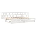 Miniatyrbillede 4 af 11: vidaXL daybed med udtræk og skuffer uden madras 90x200 cm hvid