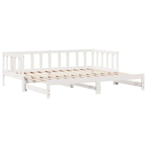 vidaXL daybed med udtræk og skuffer uden madras 90x190 cm hvid
