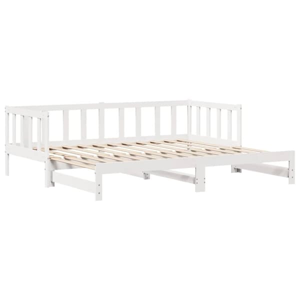 vidaXL Vuodesohva rullilla ja laatikoilla ei patjaa valkoinen 80x200cm