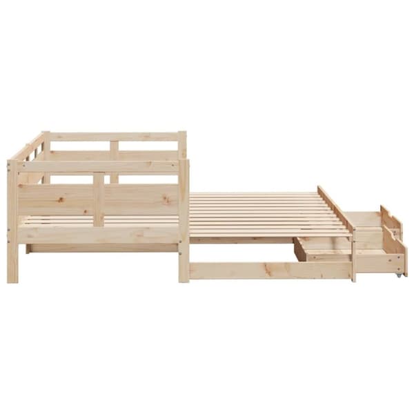 vidaXL Vuodesohva rullilla ja laatikoilla ei patjaa 90x200 cm