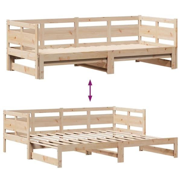 vidaXL Vuodesohva rullilla ja laatikoilla ei patjaa 90x200 cm